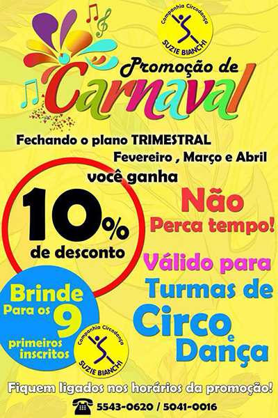 Promoção de Carnaval de circo