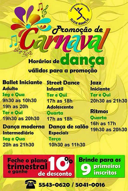 Promoção Carnaval de dança